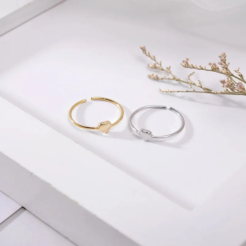 Adjustable Heart 925 Silver Ring