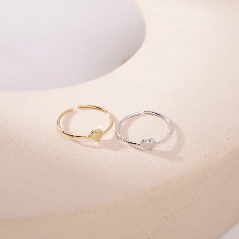 Adjustable Heart 925 Silver Ring