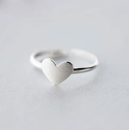 Adjustable Heart 925 Silver Ring