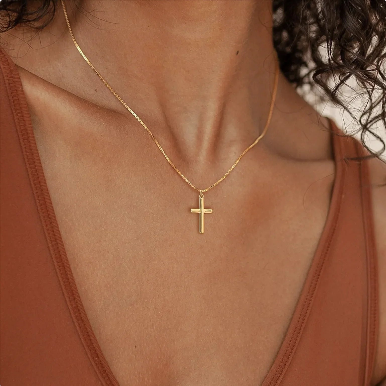 14K Gold Small Cross Necklace
