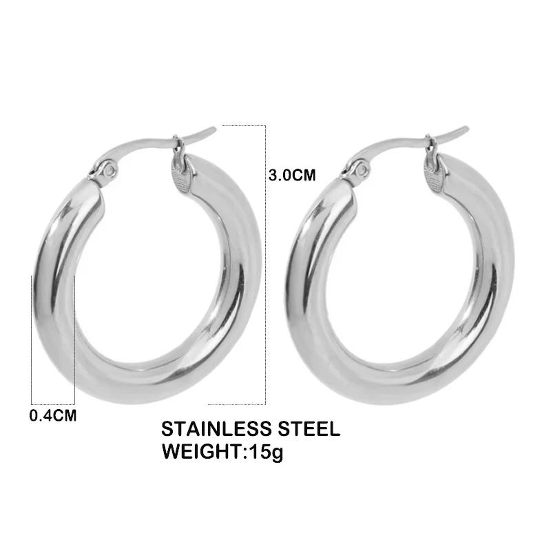 Aurelia Classic Chunky Hoop Earrings
