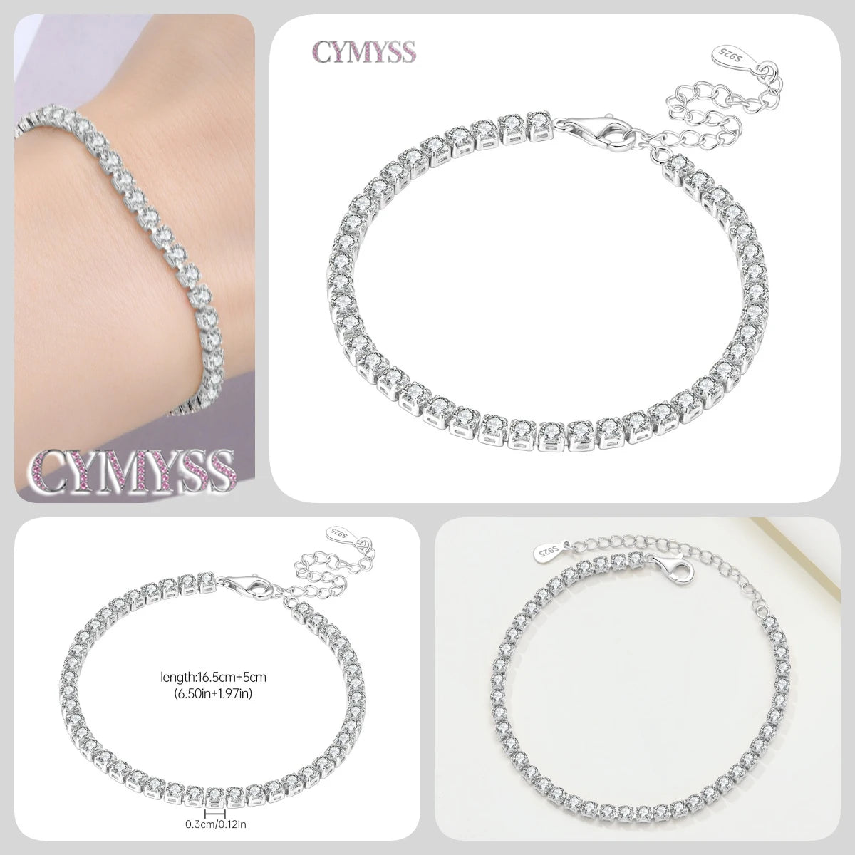 925 Silver CZ Tennis Bracelet