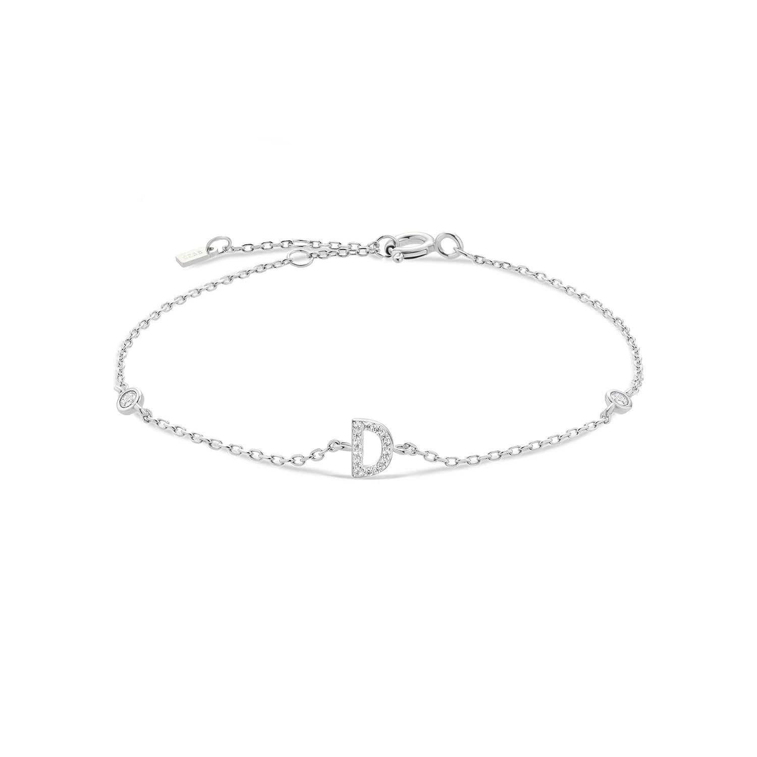 Alphabet CZ Name Bracelet 925 Silver