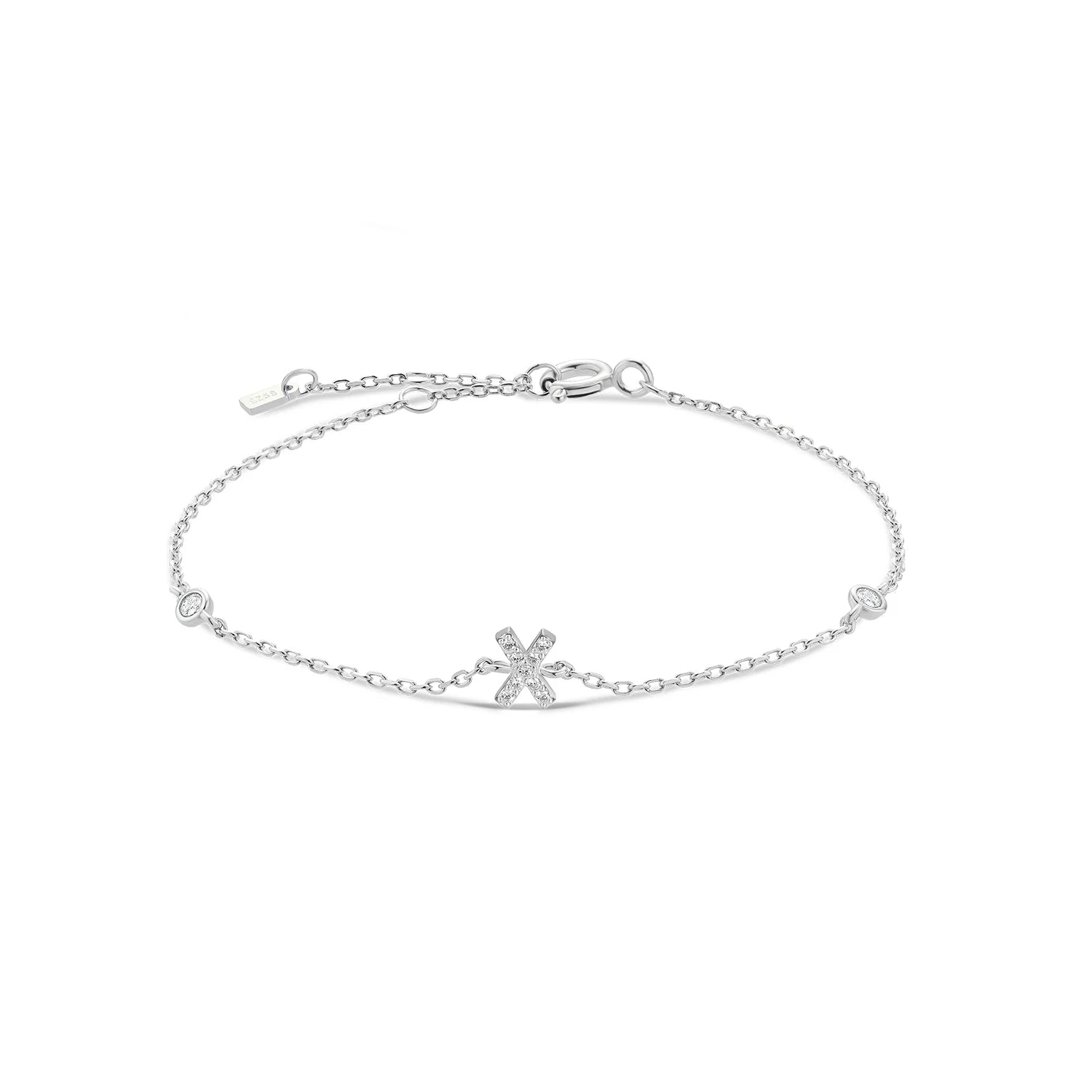 Alphabet CZ Name Bracelet 925 Silver