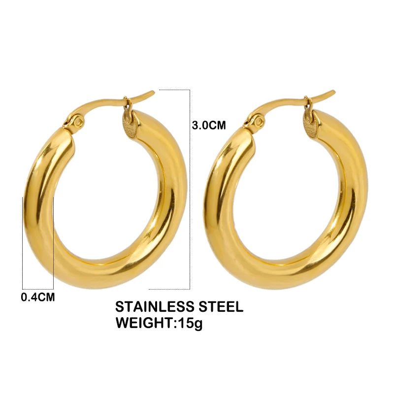Aurelia Classic Chunky Hoop Earrings