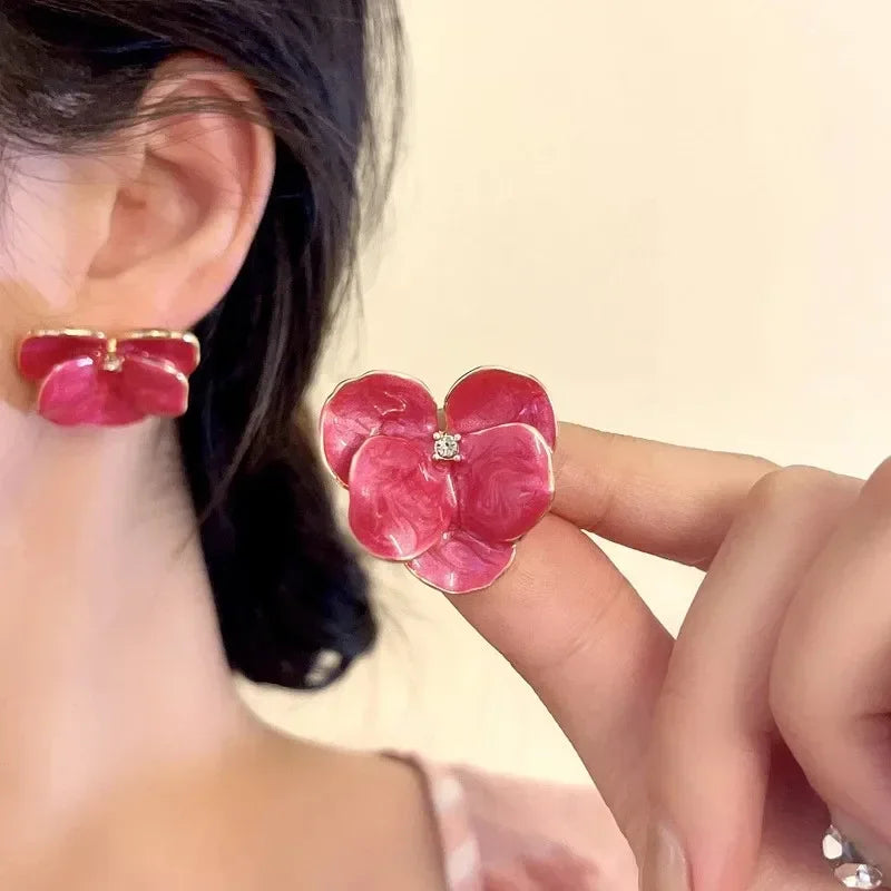 Luminara Enamel Flower Studs