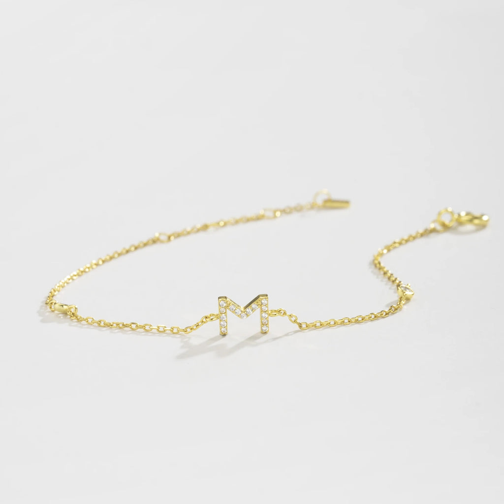 Alphabet CZ Name Bracelet 925 Silver
