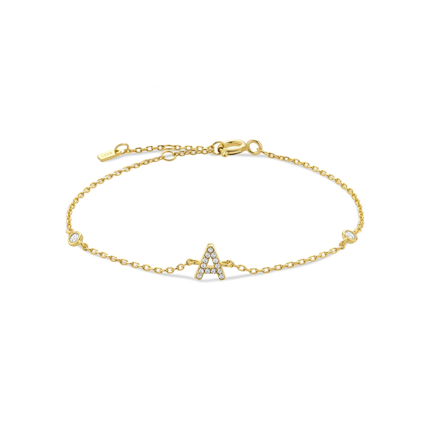 Alphabet CZ Name Bracelet 925 Silver