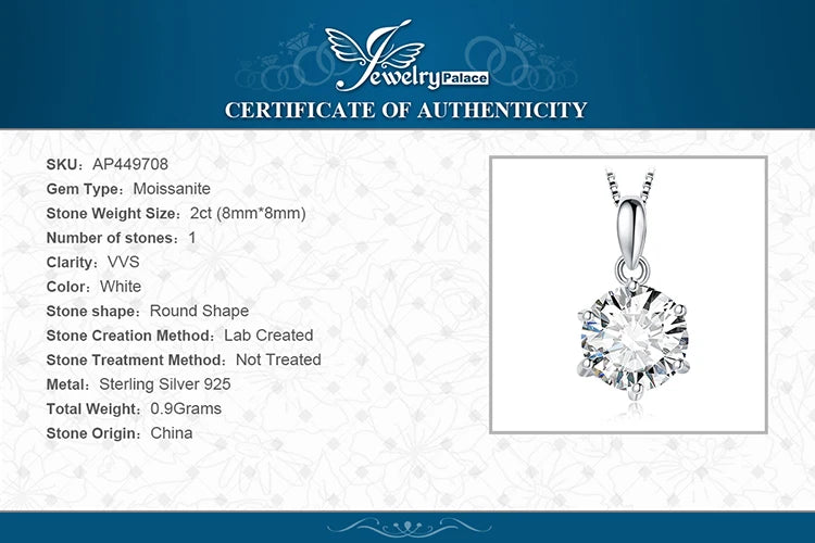Moissanite Round D Color 925 Silver Pendant