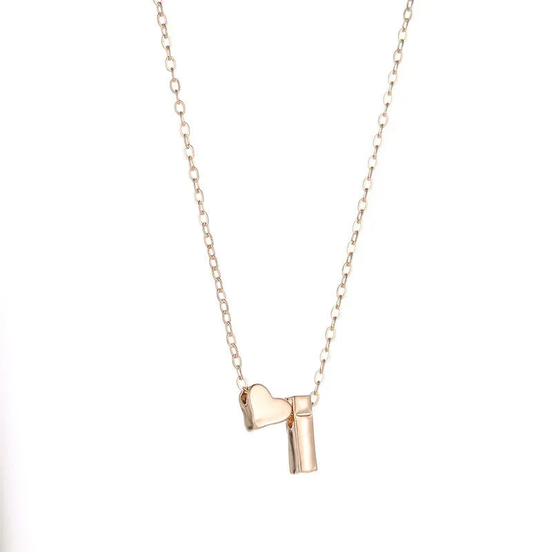 Dainty Heart Initial Necklace