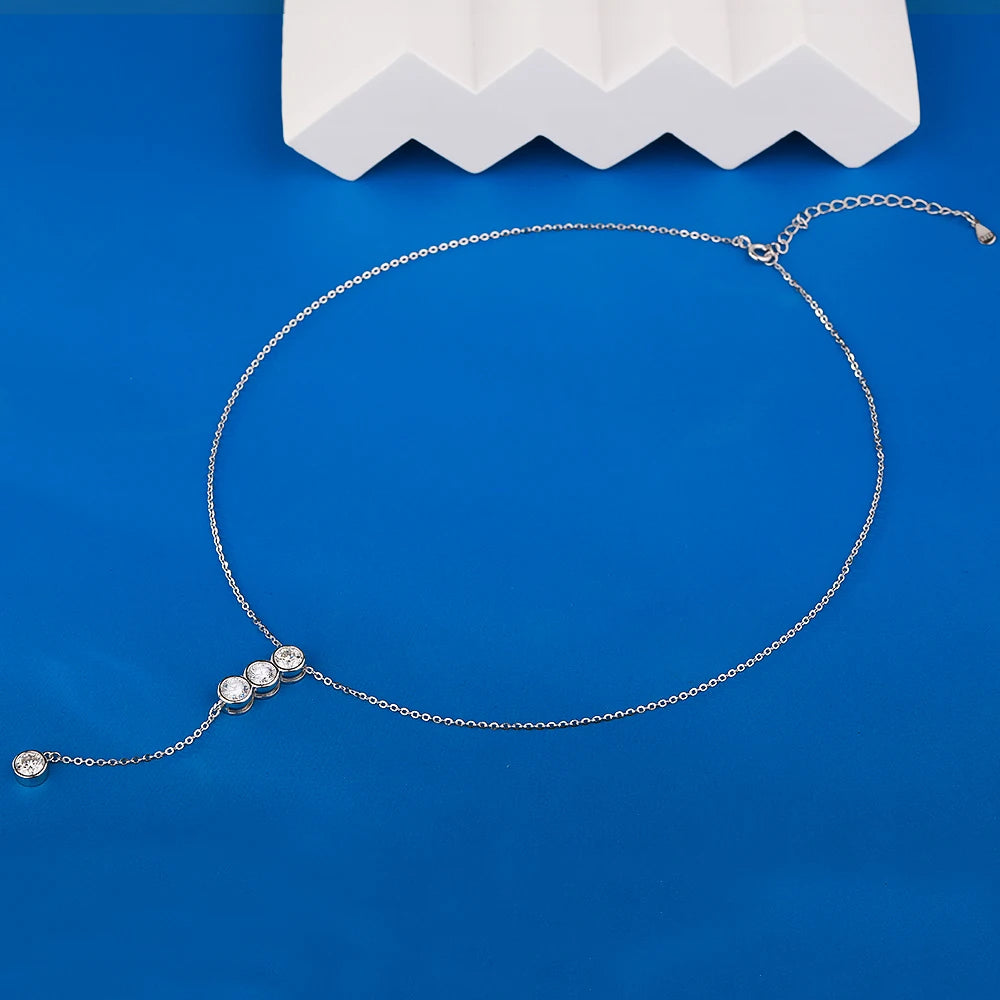 Moissanite Bubble Chain Necklace