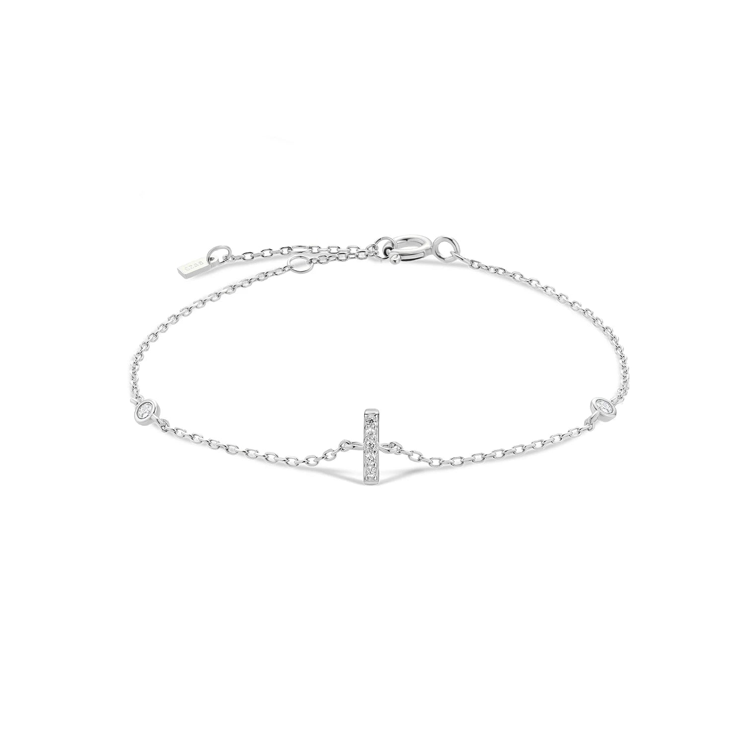 Alphabet CZ Name Bracelet 925 Silver