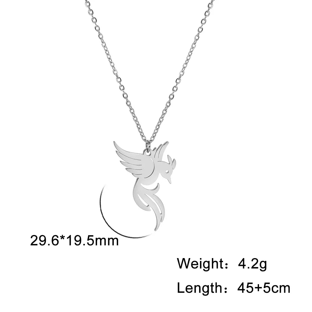 Gold Phoenix Pendant Necklace