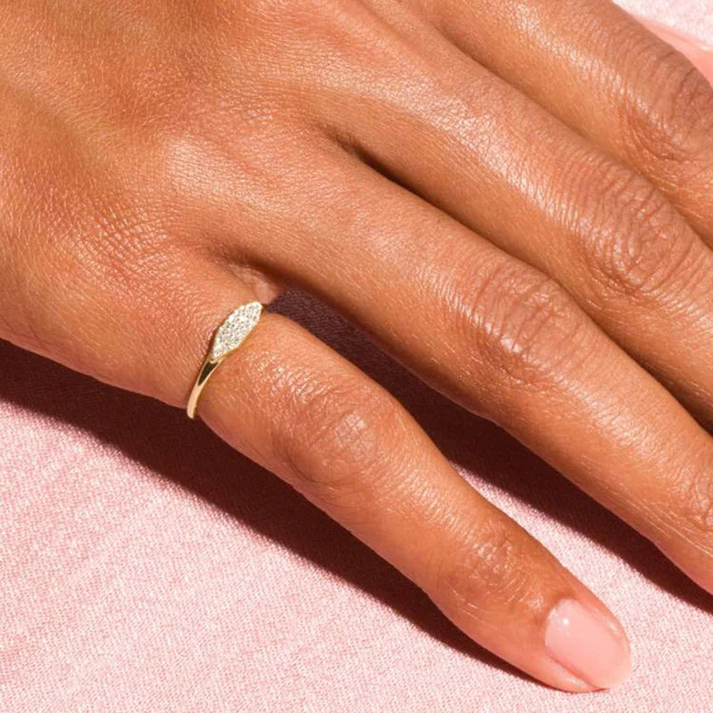 Dainty Gold CZ Stacking Ring