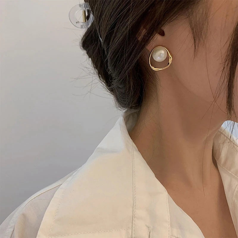 Aurelia Irregular Pearl Luxe Studs