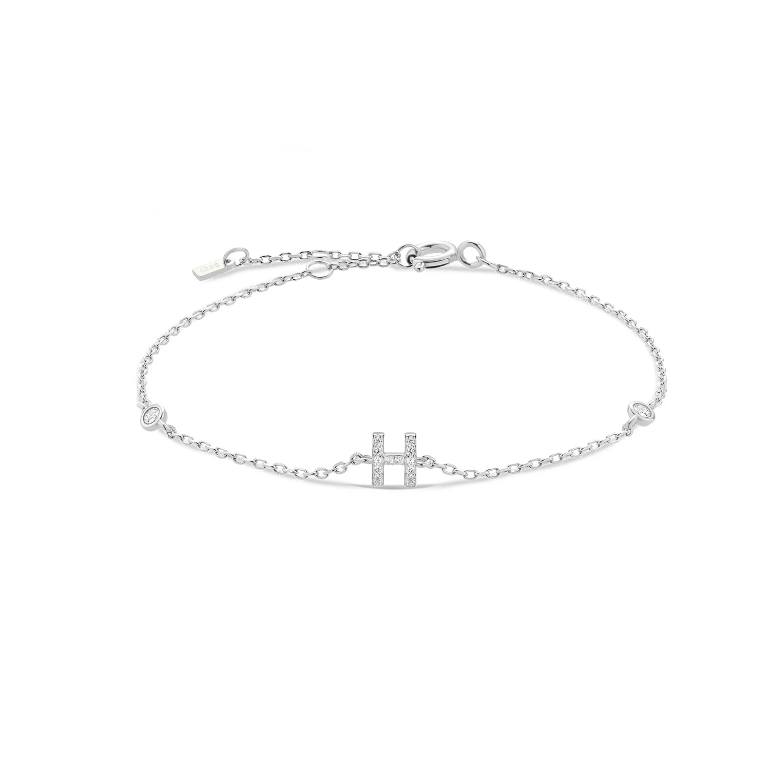 Alphabet CZ Name Bracelet 925 Silver