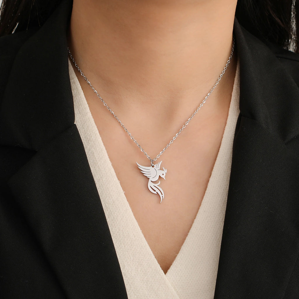 Gold Phoenix Pendant Necklace