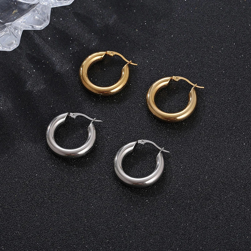 Aurelia Classic Chunky Hoop Earrings