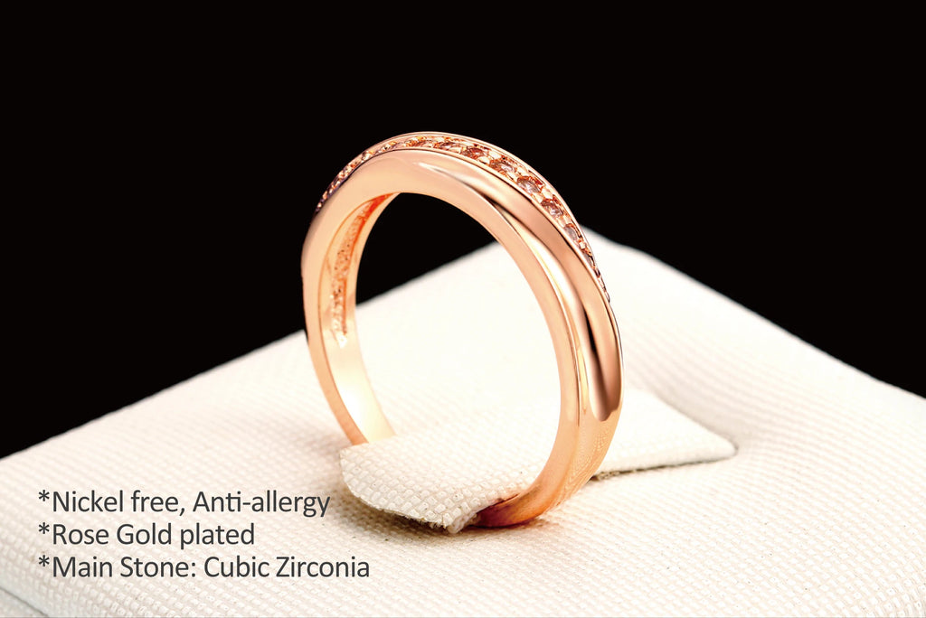 Elegant Rose Gold CZ Ring
