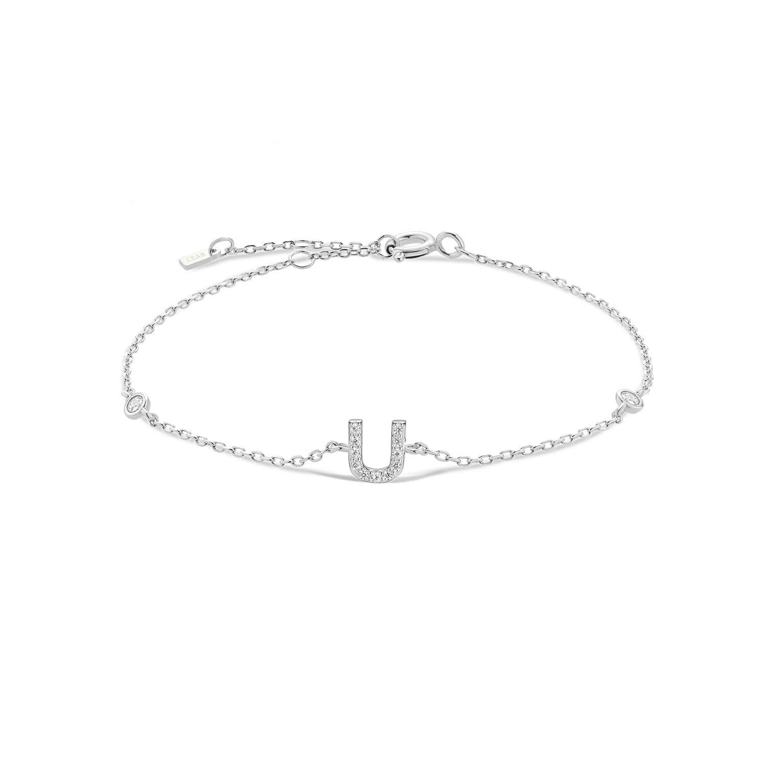 Alphabet CZ Name Bracelet 925 Silver