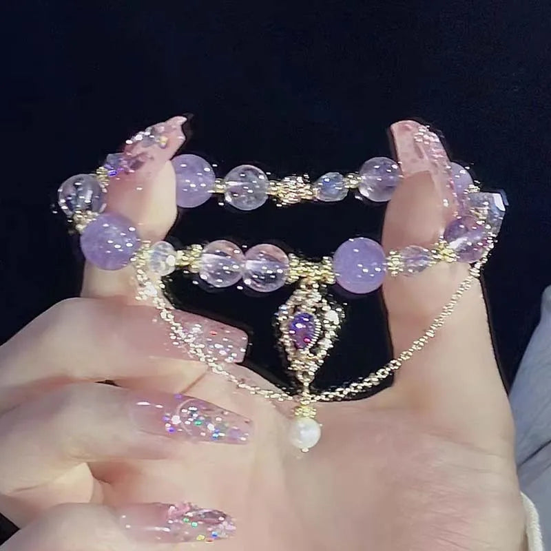Purple Crystal Butterfly Bracelet