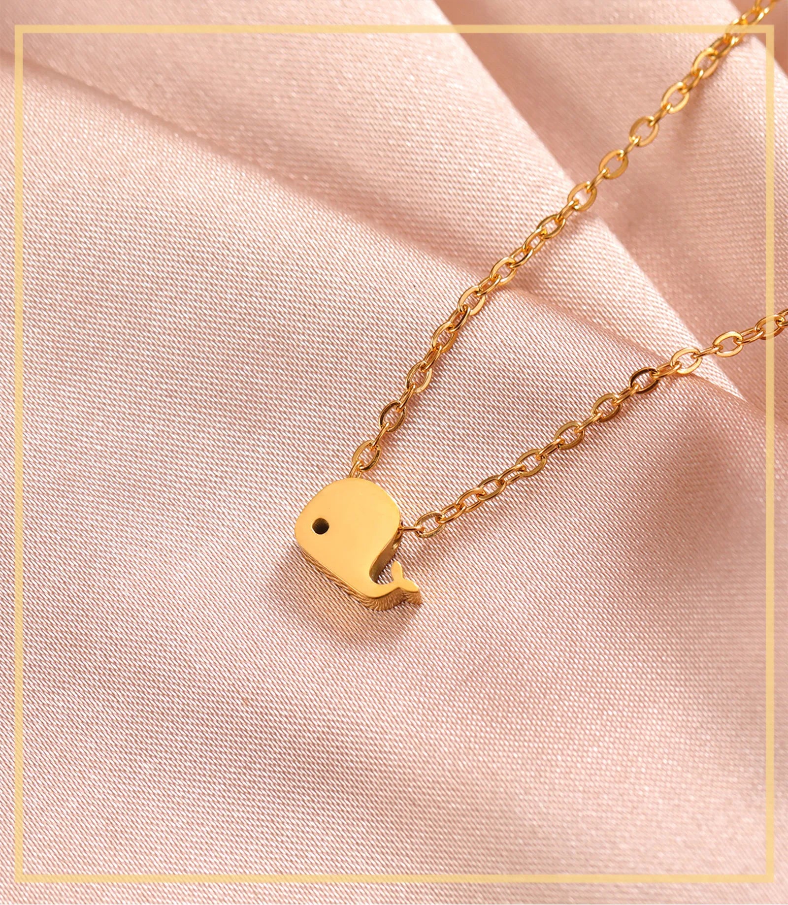 Mini Whale Gold Pendant Necklace