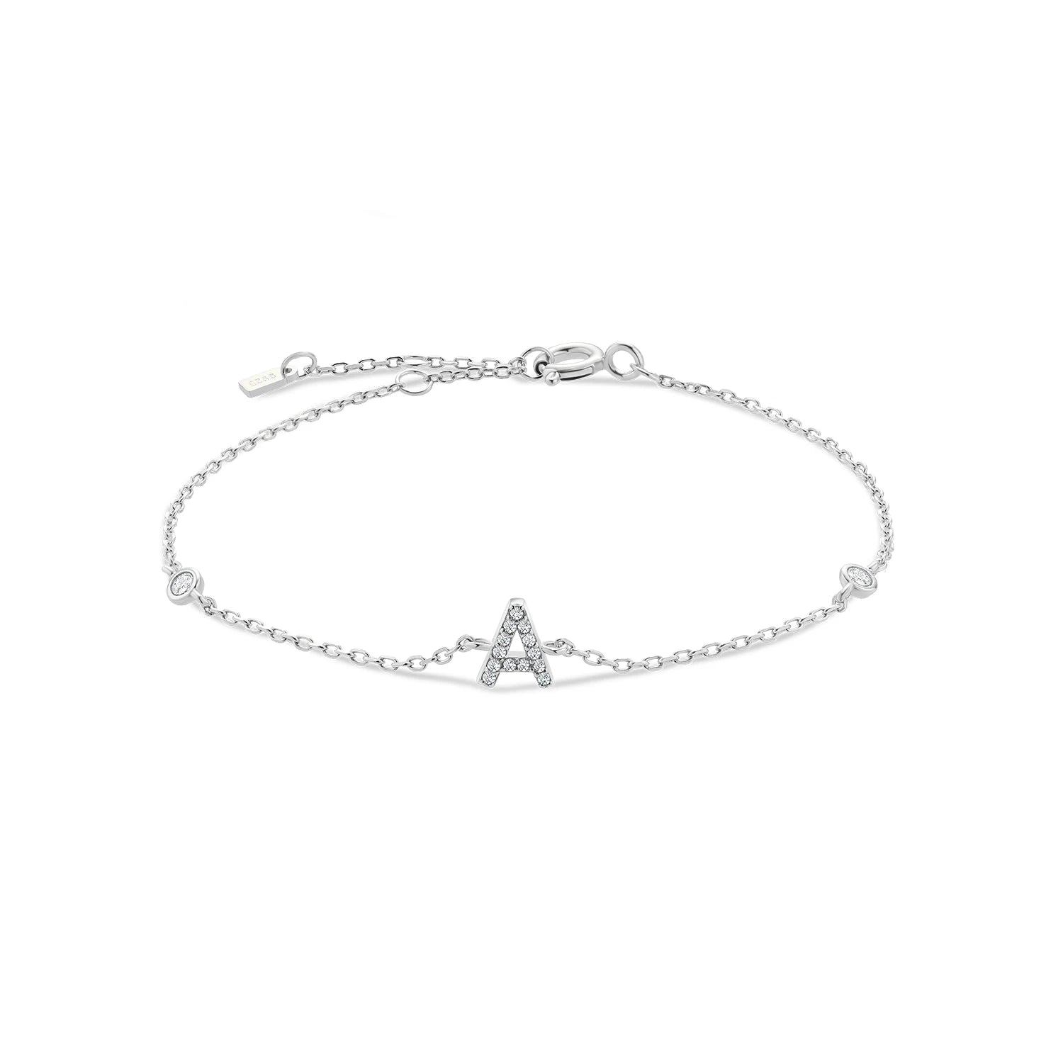 Alphabet CZ Name Bracelet 925 Silver