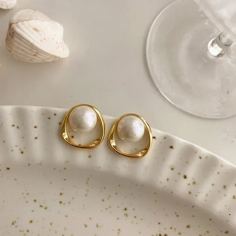 Aurelia Irregular Pearl Luxe Studs