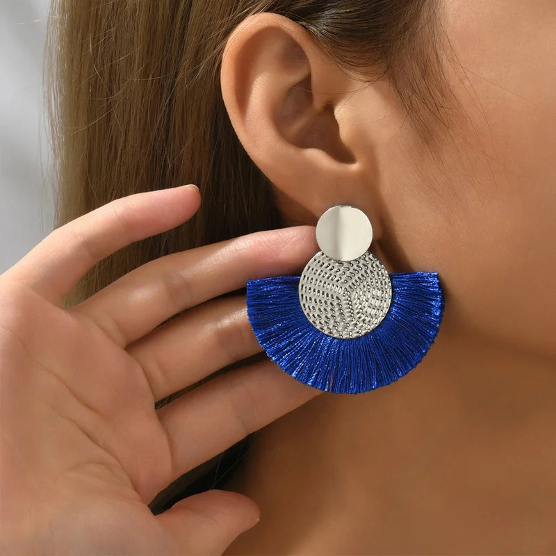 Aurelia White Tassel Luxe Earrings