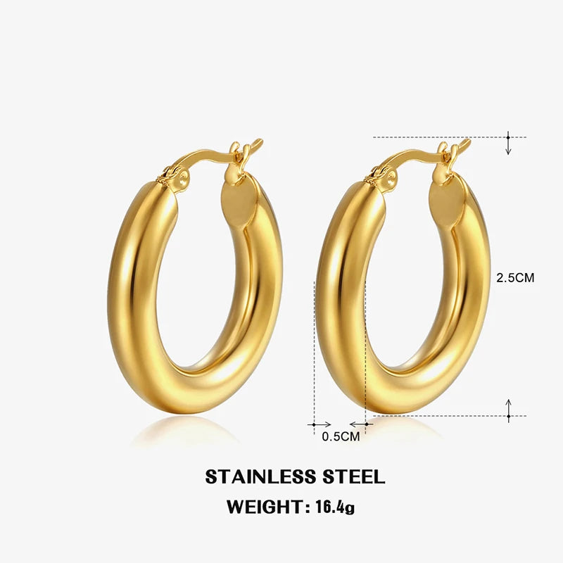 Aurelia Classic Chunky Hoop Earrings