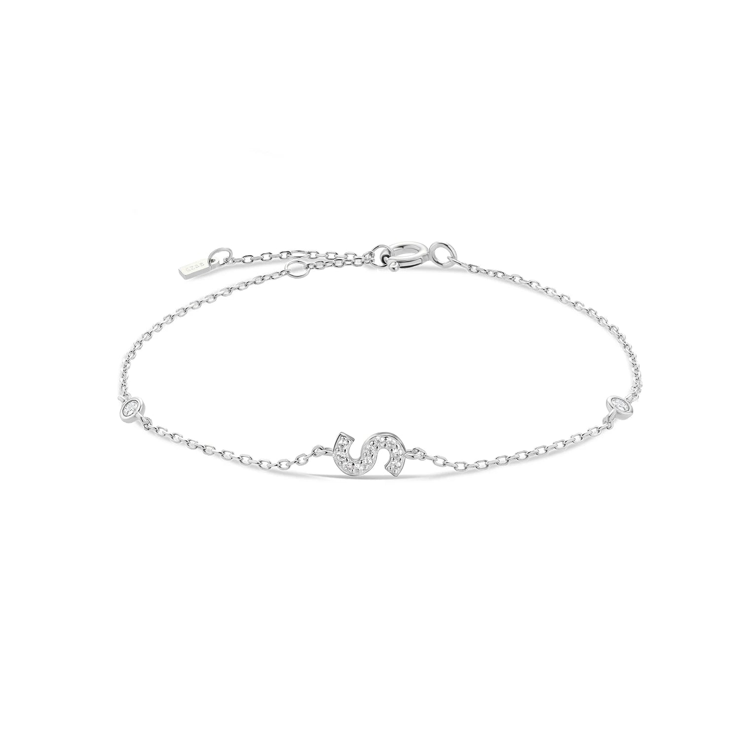 Alphabet CZ Name Bracelet 925 Silver