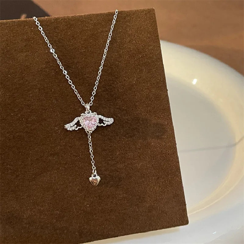 Gold Cupid Wings Pendant Necklace