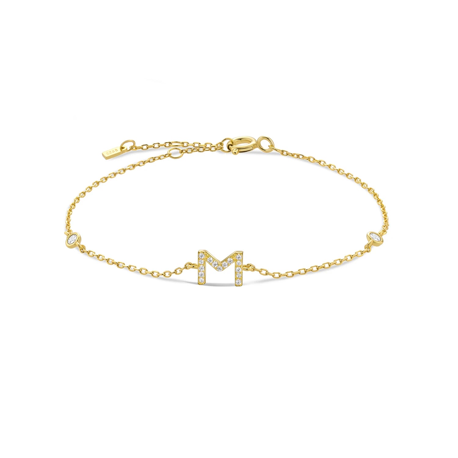 Alphabet CZ Name Bracelet 925 Silver