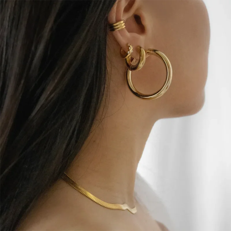 Aurelia Chunky Hoop Luxe Earrings