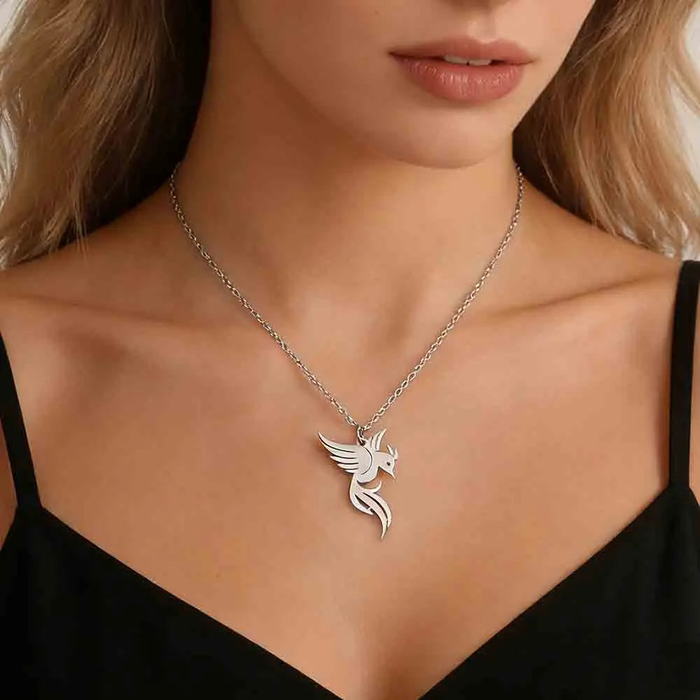 Gold Phoenix Pendant Necklace