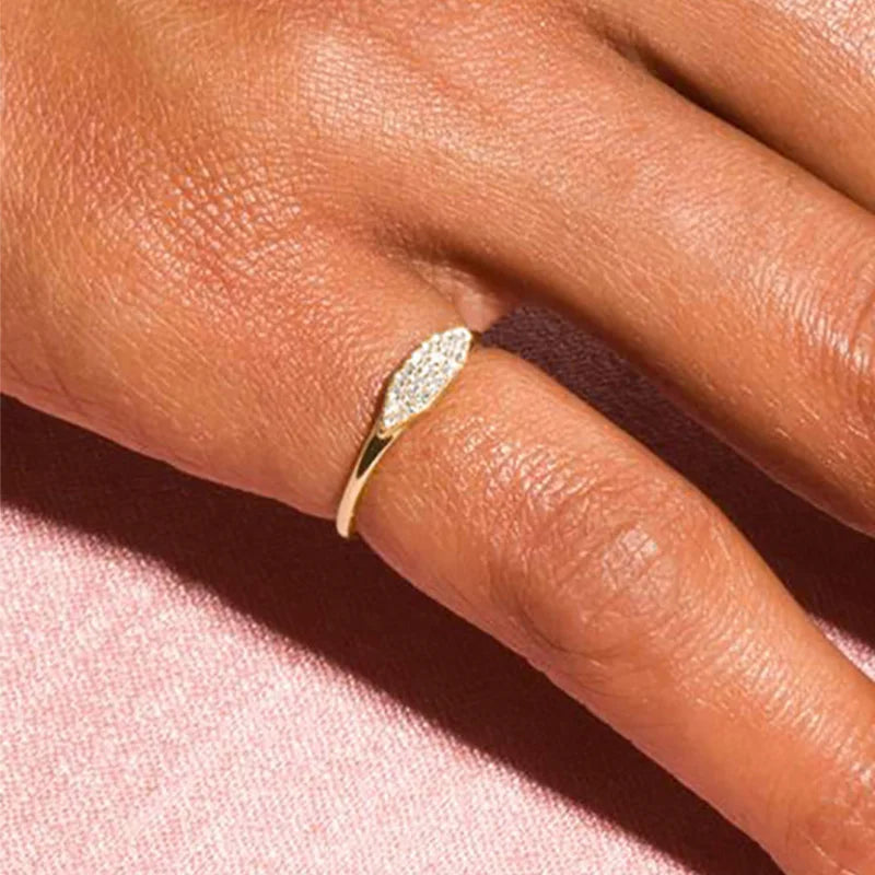 Dainty Gold CZ Stacking Ring