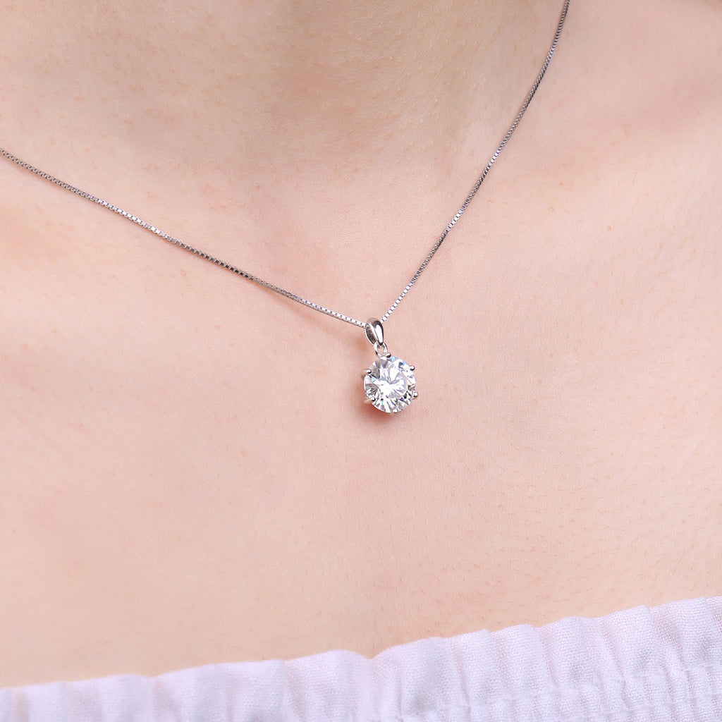 Moissanite Round D Color 925 Silver Pendant