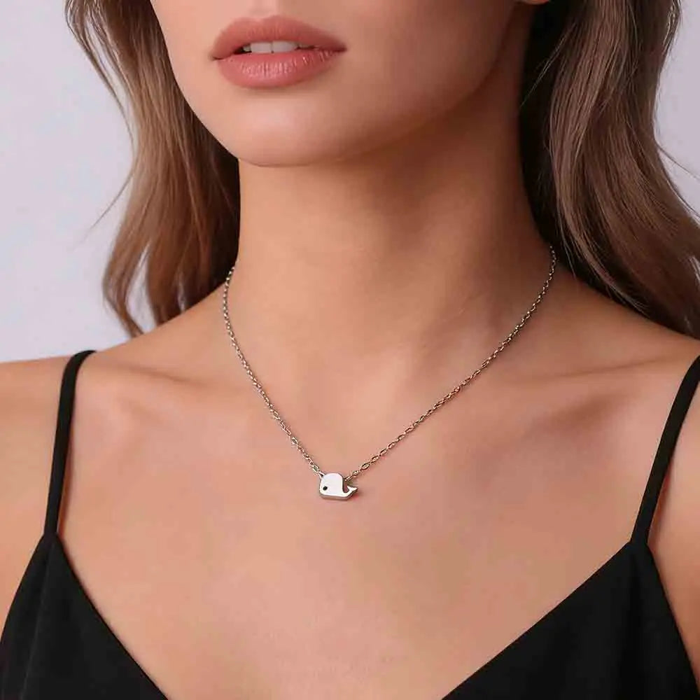 Mini Whale Gold Pendant Necklace