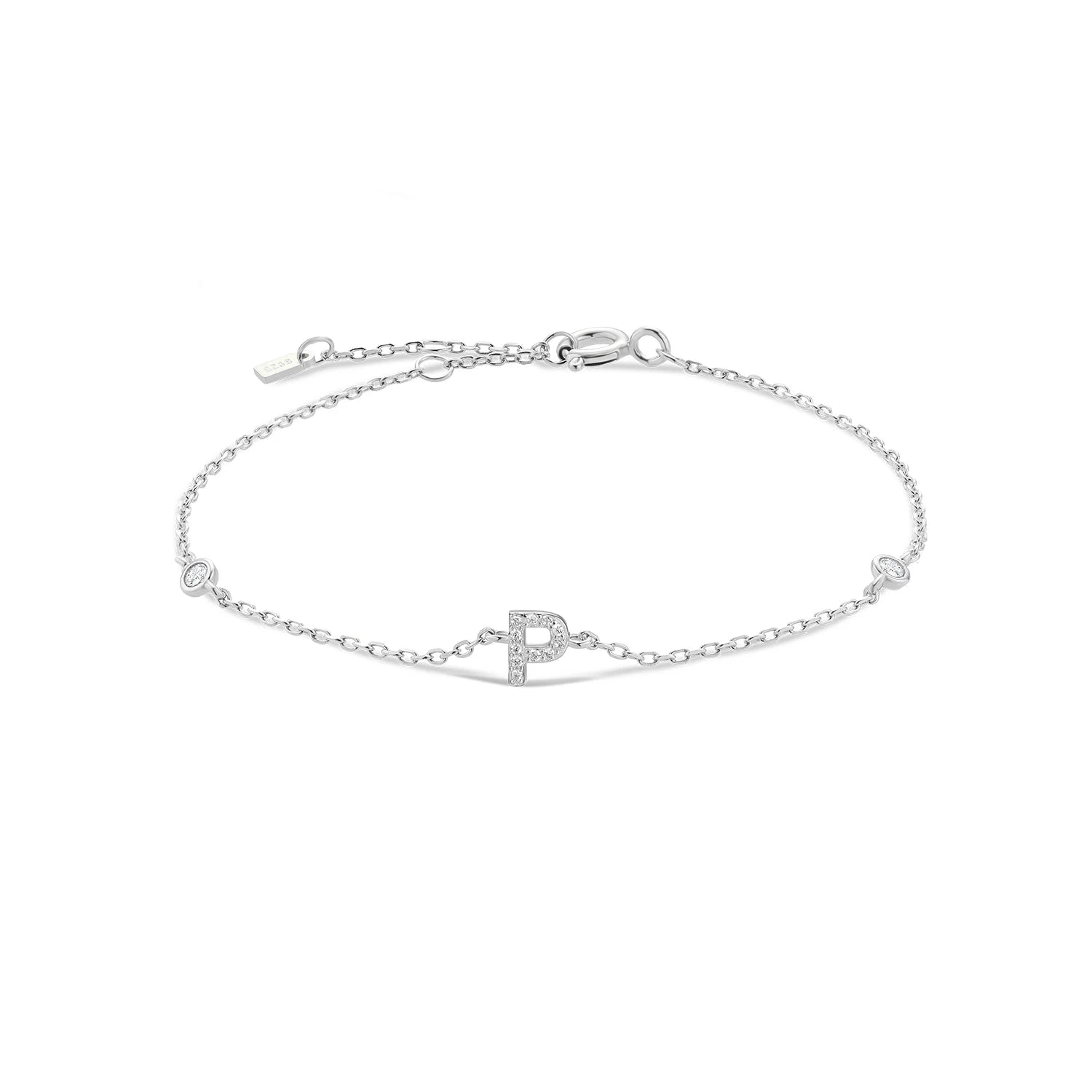 Alphabet CZ Name Bracelet 925 Silver