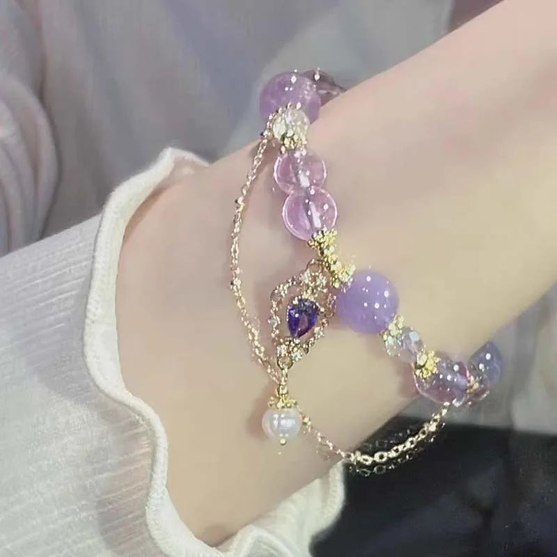 Purple Crystal Butterfly Bracelet