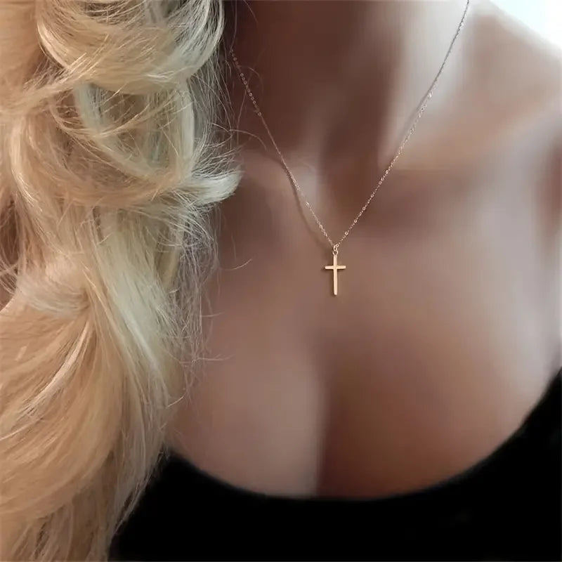 14K Gold Small Cross Necklace