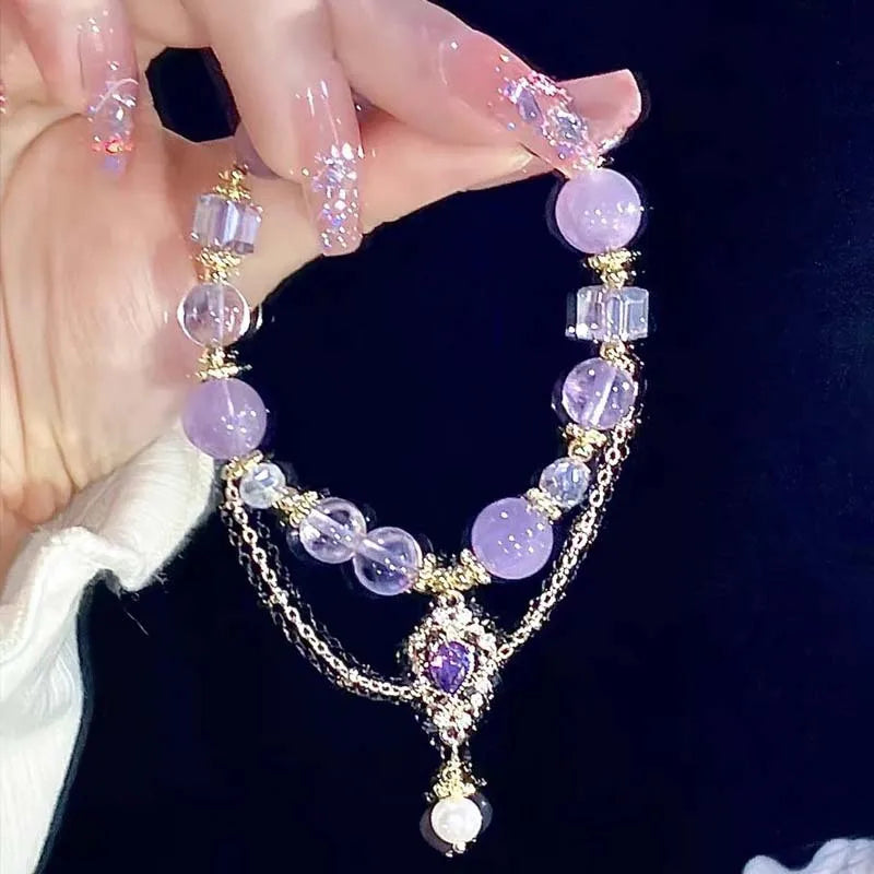 Purple Crystal Butterfly Bracelet
