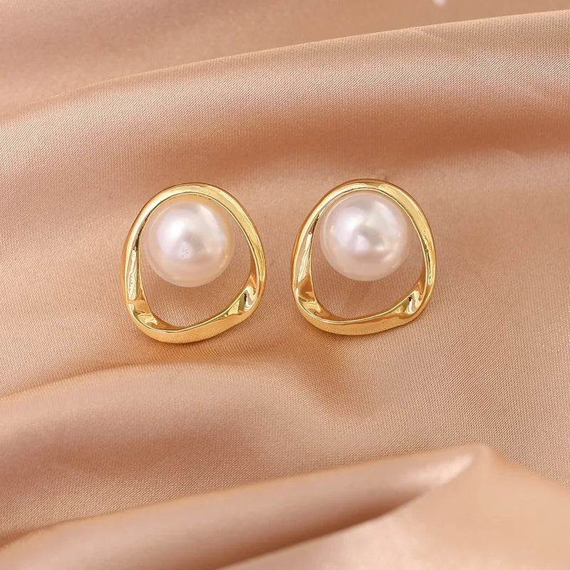 Aurelia Irregular Pearl Luxe Studs