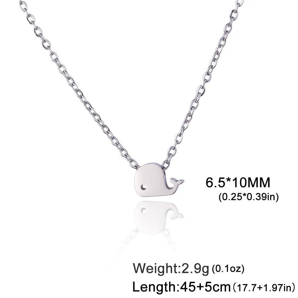 Mini Whale Gold Pendant Necklace