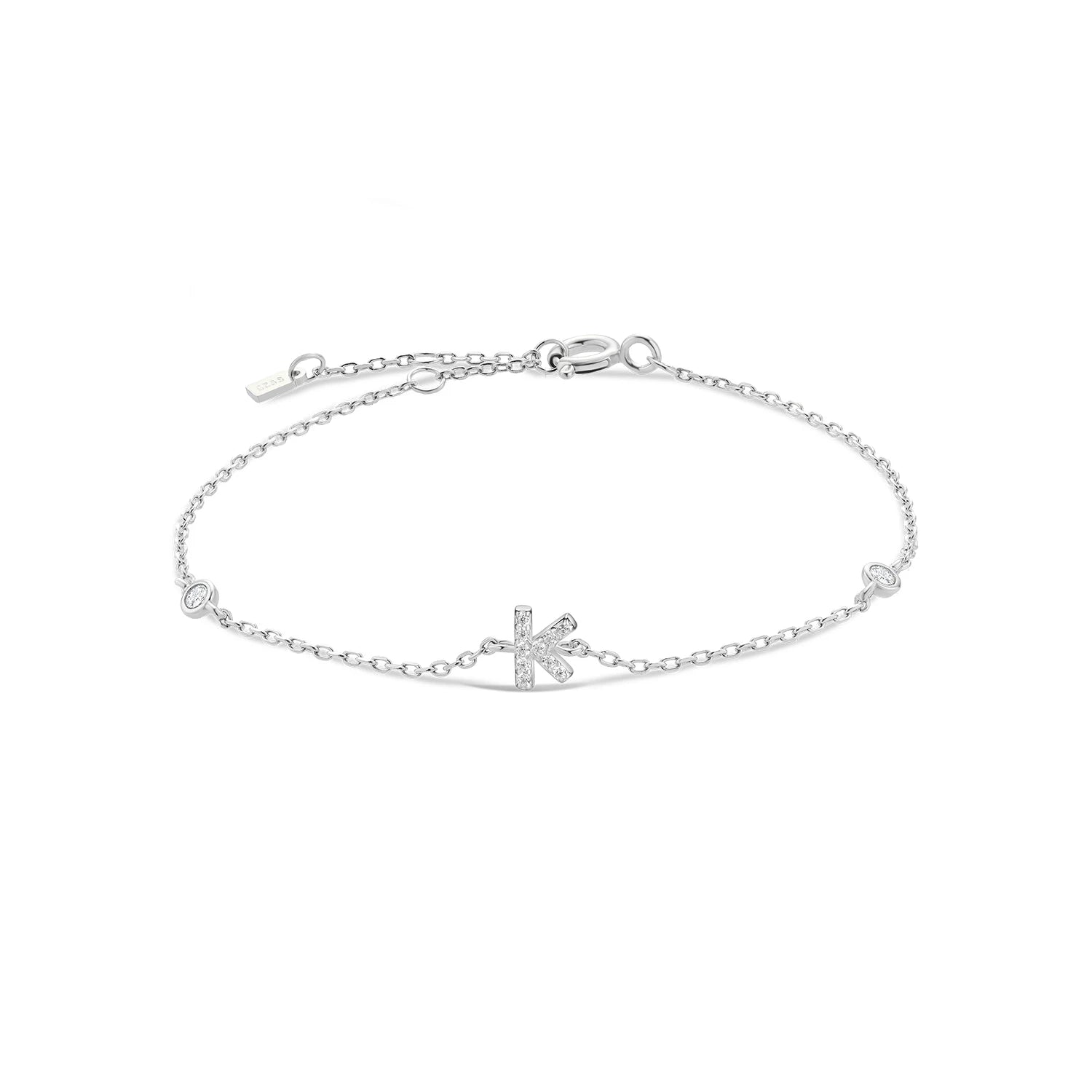 Alphabet CZ Name Bracelet 925 Silver