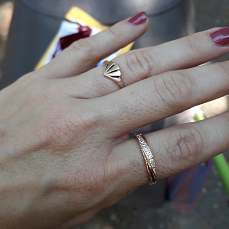 Elegant Rose Gold CZ Ring