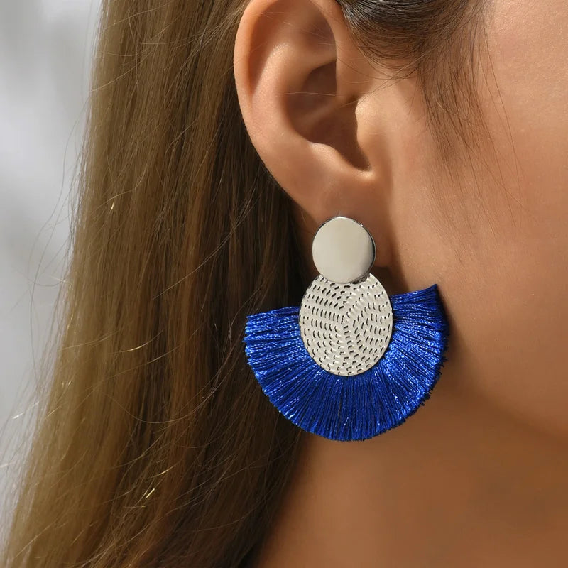 Aurelia White Tassel Luxe Earrings