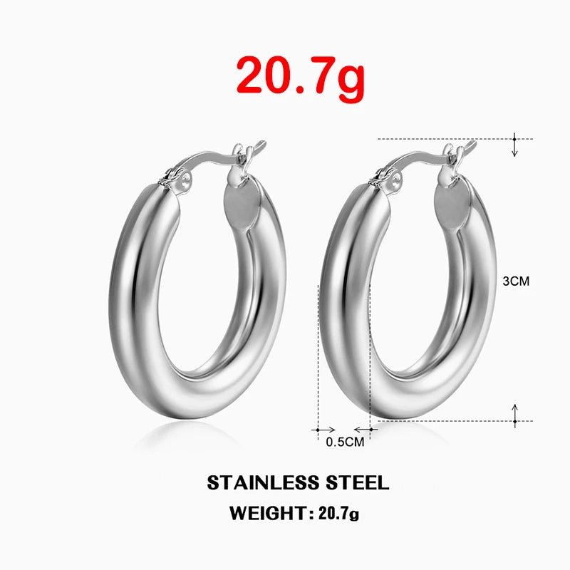 Aurelia Classic Chunky Hoop Earrings