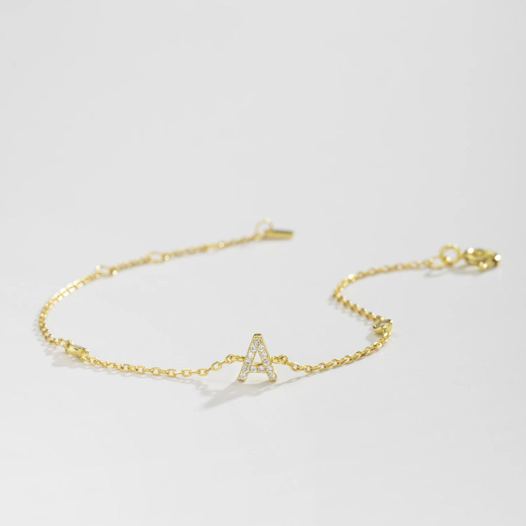 Alphabet CZ Name Bracelet 925 Silver