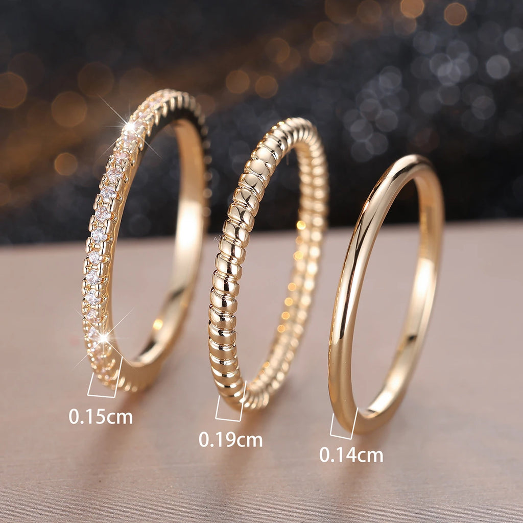 Minimalist 3PC Zircon Ring Set